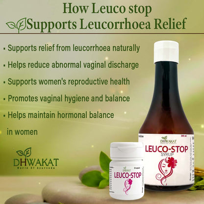 Leuco Stop Syrup - Ayurvedic Leucorrhoea Care Combo
