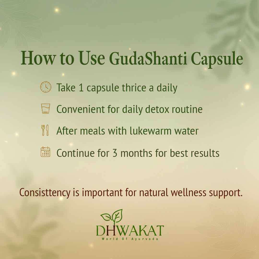 GudaShanti - Ayurvedic Piles Fissure Support Capsule